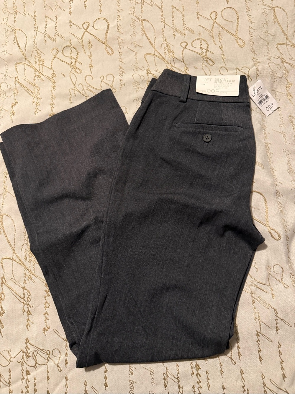 LOFT Petite Curvy Fit Dress Trouser in Charcoal